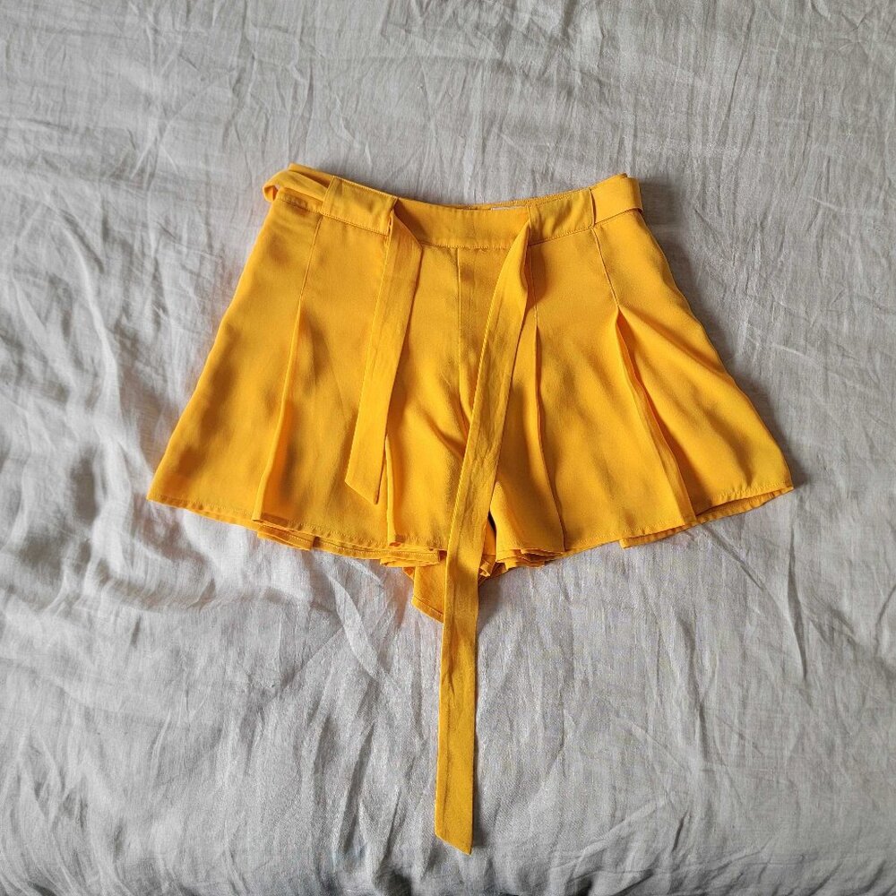 Yellow Flared Shorts from Aritzia